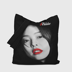 Сумка-шопер Blackpink Jennie Red lips, цвет: 3D-принт