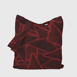Сумка-шопер Красные треугольники, неон, цвет: 3D-принт