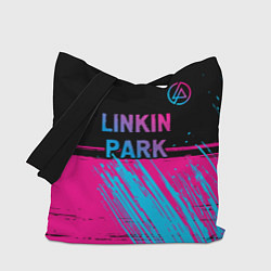 Сумка-шопер Linkin Park - neon gradient: символ сверху, цвет: 3D-принт