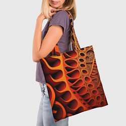Сумка-шопер Объемная оранжевая абстракция, цвет: 3D-принт — фото 2
