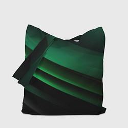 Сумка-шопер Черно зеленые полосы, цвет: 3D-принт
