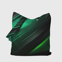 Сумка-шопер Black green abstract, цвет: 3D-принт