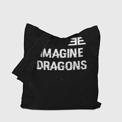 Сумка-шопер Imagine Dragons glitch на темном фоне: символ свер, цвет: 3D-принт