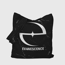 Сумка-шопер Evanescence glitch на темном фоне, цвет: 3D-принт