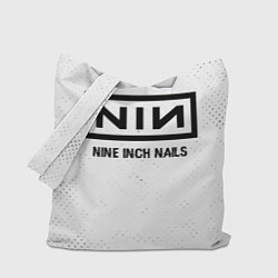 Сумка-шопер Nine Inch Nails glitch на светлом фоне, цвет: 3D-принт