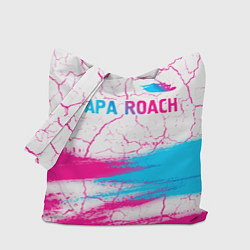 Сумка-шопер Papa Roach neon gradient style: символ сверху, цвет: 3D-принт