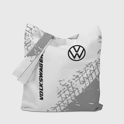 Сумка-шопер Volkswagen speed на светлом фоне со следами шин: н, цвет: 3D-принт
