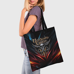 Сумка-шопер Baldurs Gate 3 dark logo, цвет: 3D-принт — фото 2