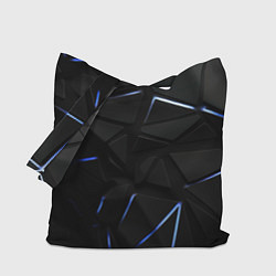 Сумка-шопер Black texture neon line, цвет: 3D-принт