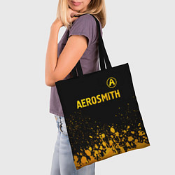 Сумка-шопер Aerosmith - gold gradient: символ сверху, цвет: 3D-принт — фото 2