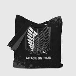 Сумка-шоппер Attack on Titan glitch на темном фоне