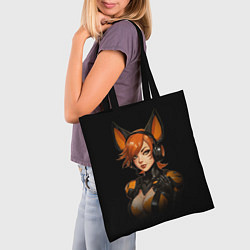 Сумка-шопер Девушка лисица геймер, цвет: 3D-принт — фото 2