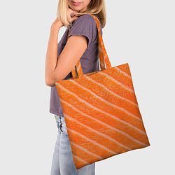Сумка-шопер Лососем сашими, цвет: 3D-принт — фото 2