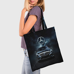 Сумка-шопер Mercedes Benz black, цвет: 3D-принт — фото 2