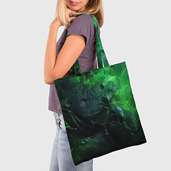 Сумка-шопер Зеленая объемная текстура, цвет: 3D-принт — фото 2