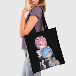 Сумка-шопер Re: zero - близняшки горничные, цвет: 3D-принт — фото 2