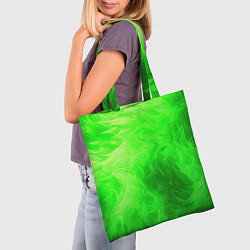 Сумка-шопер Яркий зеленый фон, цвет: 3D-принт — фото 2