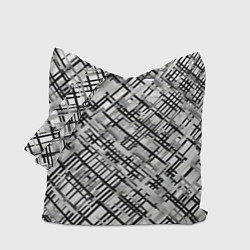 Сумка-шопер Чёрно-белая сеть, цвет: 3D-принт