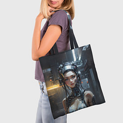 Сумка-шопер Боевая девушка-киборг, цвет: 3D-принт — фото 2