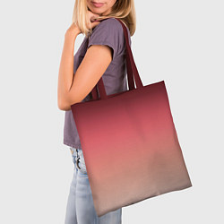 Сумка-шопер Градиент красно-бежевый, цвет: 3D-принт — фото 2