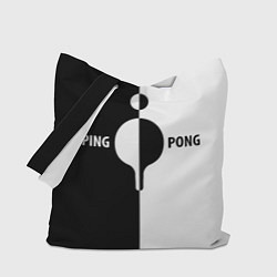 Сумка-шоппер Ping-Pong черно-белое