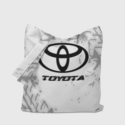 Сумка-шопер Toyota speed на светлом фоне со следами шин, цвет: 3D-принт