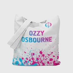 Сумка-шопер Ozzy Osbourne neon gradient style: символ сверху, цвет: 3D-принт