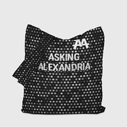 Сумка-шопер Asking Alexandria glitch на темном фоне: символ св, цвет: 3D-принт