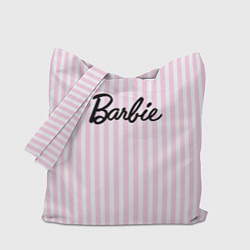 Сумка-шопер Barbie - классическая розово-белая полоска, цвет: 3D-принт