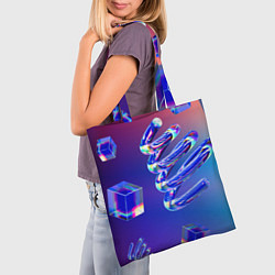 Сумка-шопер Фигуры на градиенте, цвет: 3D-принт — фото 2