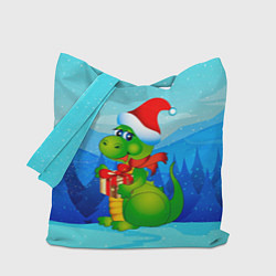 Сумка-шопер Дракон с подарком новый год, цвет: 3D-принт