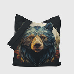 Сумка-шопер Арт осенний медведь, цвет: 3D-принт