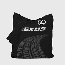 Сумка-шопер Lexus speed на темном фоне со следами шин: символ, цвет: 3D-принт