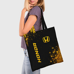 Сумка-шопер Honda - gold gradient: надпись, символ, цвет: 3D-принт — фото 2