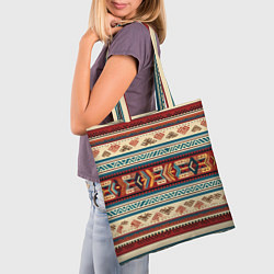 Сумка-шопер Этнический паттерн в горизонтальную полоску, цвет: 3D-принт — фото 2