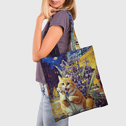 Сумка-шопер Толстый рыжий кот Ван Гога, цвет: 3D-принт — фото 2