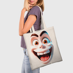 Сумка-шопер Сумасшедшее лицо мультяшки, цвет: 3D-принт — фото 2