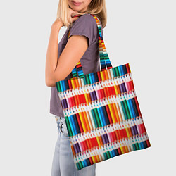Сумка-шопер Яркие цветные карандаши, цвет: 3D-принт — фото 2