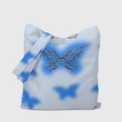 Сумка-шопер Y2K blue butterfly, цвет: 3D-принт