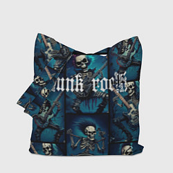 Сумка-шопер Punk rock от скелетов, цвет: 3D-принт