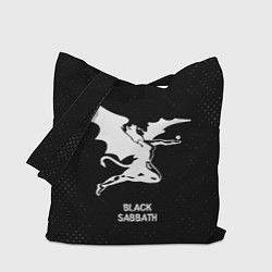 Сумка-шопер Black Sabbath glitch на темном фоне, цвет: 3D-принт