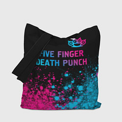 Сумка-шоппер Five Finger Death Punch - neon gradient посередине