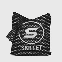 Сумка-шопер Skillet glitch на темном фоне, цвет: 3D-принт