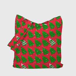 Сумка-шопер Рождественские ёлки, цвет: 3D-принт