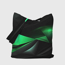 Сумка-шопер Трехмерность зеленой фигуры, цвет: 3D-принт