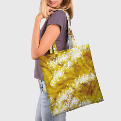 Сумка-шопер Желто-белая абстракция, цвет: 3D-принт — фото 2