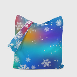 Сумка-шопер Снегопад на Новый год, цвет: 3D-принт