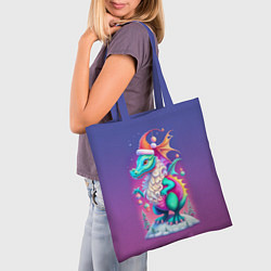 Сумка-шопер Новогодний дракончик - нейросеть, цвет: 3D-принт — фото 2