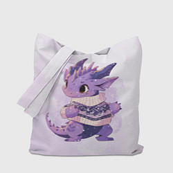 Сумка-шоппер Милый фиолетовый дракон