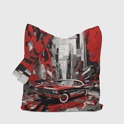 Сумка-шопер Черно-красный автомобиль, цвет: 3D-принт